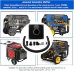 MADONGLI 2025 Upgraded Heavy Duty Generator Exhaust Extension Silencer Kit with Insulated Through-Wall Mounting Plate, Reduce Noise by 52% and Safe Emission Exhaust Gas- Includes 2 Adapters