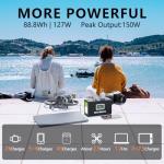 mormluck Solar Generator, 127W(Peak 200W) 88.8Wh Portable Power Station with 30W Solar Panel, 110V Lithium Battery Pack with Ac Outlet, Soalr Powered Generator for Home,Camping