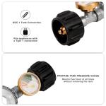 only fire Vertical Two Stage Propane Regulator with QCC1 Connection and Tank Gauge, 3/8" Female NPT Outlet for Gas Grills, Propane Tank, RV and Propane Heater