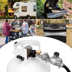 only fire Vertical Two Stage Propane Regulator with QCC1 Connection and Tank Gauge, 3/8" Female NPT Outlet for Gas Grills, Propane Tank, RV and Propane Heater