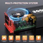 3000W Pure Sine Wave Inverter, Car Power Inverter 24V to 120V AC Converter for RV, Truck, Solar, Outdoor with Dual AC and 20A Socket, 18W+30W USB, PD60W, Surge 6000W, Remote Control(3000W-24V)