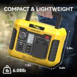 Togo POWER 200W Portable Power Station,Peak 400W Solar Generator 177Wh Lithium Battery Power Bank with 120V AC Outlet,USB QC3.0&PD Ports,Fast Charging for Outdoor Camping Home Use Emergency Backup