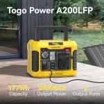 Togo POWER 200W Portable Power Station,Peak 400W Solar Generator 177Wh Lithium Battery Power Bank with 120V AC Outlet,USB QC3.0&PD Ports,Fast Charging for Outdoor Camping Home Use Emergency Backup