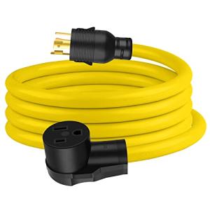LAKCZIO 10 FT NEMA L14-30P to 6-50R Yellow Extension Cord, 3 Prong to 4 Prong Welder Plug Adapter, Generator Locking Plug Connector to Welding 10AWG 30Amp.