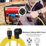 LAKCZIO 10 FT NEMA L14-30P to 6-50R Yellow Extension Cord, 3 Prong to 4 Prong Welder Plug Adapter, Generator Locking Plug Connector to Welding 10AWG 30Amp.