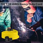 LAKCZIO 10 FT NEMA L14-30P to 6-50R Yellow Extension Cord, 3 Prong to 4 Prong Welder Plug Adapter, Generator Locking Plug Connector to Welding 10AWG 30Amp.