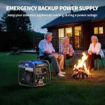 Mutaomay 4000W Portable Inverter Generator, Gas Powered Open Frame Design with Long Runtime, ECO Mode, Low Oil Shutoff & Quiet Technology — for RV Camping, Home Backup, Farm, Jobsite（Blue）