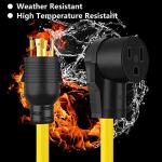 LAKCZIO 10 FT NEMA L14-30P to 6-50R Yellow Extension Cord, 3 Prong to 4 Prong Welder Plug Adapter, Generator Locking Plug Connector to Welding 10AWG 30Amp.