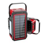 Ultra High Capacity Solar Power Bank 80000mAh, PD18W Solar Charger Power Bank with Built-in Cables, 4 Outputs & 2 Inputs, Outdoor Battery Pack with LED Flashlight for Outdoor Camping Survival (Red)