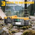 550W Power Station Compatible with Dewalt: LIVOWALNY Portable Generator DC 20V to AC 110-120V, Pure Sine Wave Power Inverter Battery Adapter Phone Charger 2 USB-A & 1 Type-C & 2 AC Outlet (Tool Only)