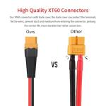 ELFCULB XT60 to Alligator Clips,12AWG XT60 Female Connector Quick Disconnect Cable Compatible for RC Battery Portable Power Station Solar Panel(5FT)