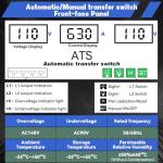 6-63Amp AC 110V Automatic Transfer Switch with LED Display, 2P Dual Power Outdoor Manual Electrical Changeover Switch, L1 Priority Mini ATS Din Rail Mount, 50/60Hz CE Certified for Home Generator