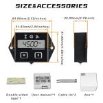 NInE-ROnG Digital Tachometer,Small Engine Hour Meter,Maintenance Reminder,User Shutdown,Use for ZTR Lawn Mower Tractor Generator Marine Outboard ATV Motor Snowmobile and Gas Powered Equipment