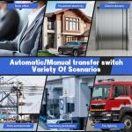 6-63Amp AC 110V Automatic Transfer Switch with LED Display, 2P Dual Power Outdoor Manual Electrical Changeover Switch, L1 Priority Mini ATS Din Rail Mount, 50/60Hz CE Certified for Home Generator