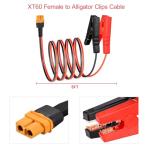 ELFCULB XT60 to Alligator Clips,12AWG XT60 Female Connector Quick Disconnect Cable Compatible for RC Battery Portable Power Station Solar Panel(5FT)