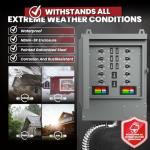 50A 10 Circuit Generator Transfer Switch，Heavy Duty 12500W General Double-Throw Safety Switc h 120/240 Volt Transfer Switch for Home Generator Indoor & Outdoor