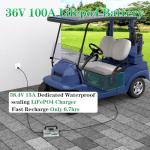 36V 100Ah Golf Cart LiFePO4 Lithium Battery, 8000+ Deep Cycles, 200A BMS, 3840Wh Energy, Perfect for Off-Grid, RV, Solar Power System, Home Backup