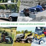 36V 100Ah Golf Cart LiFePO4 Lithium Battery, 8000+ Deep Cycles, 200A BMS, 3840Wh Energy, Perfect for Off-Grid, RV, Solar Power System, Home Backup