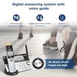 VTech IS8151-2 Super Long Range 2 Handset DECT 6.0 Cordless Phone for Home with Answering Machine, 2300 ft Range, Call Blocking, Bluetooth, Headset Jack, Power Backup, Intercom, Expandable to 12 HS