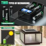 Taken 8 Pack AA Rechargeable NIMH Batteries for Solar Lights, 1200mAh 1.2V Lithium Battery for Garden Lawn Landscaping Solar Lamps Remotes