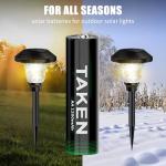 Taken 8 Pack AA Rechargeable NIMH Batteries for Solar Lights, 1200mAh 1.2V Lithium Battery for Garden Lawn Landscaping Solar Lamps Remotes