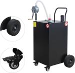 45 Gallon Fuel Caddy With Wheels - Heavy Duty Steel Gas Can With Hand Pump - Portable Fuel Transfer Tank for Gasoline, Diesel, Kerosene - Wide Mouth Design for Construction, Farm, ATV, Generator