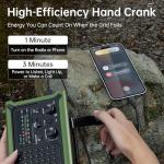 Solar Radio Emergency Hand Crank 12000mAh with Clear Signal, AM FM NOAA Weather Radio Battery Operated with 2-Mode LED Flashlight Cell Phone Charger Dual Outputs SOS