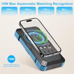 Saraupup Solar Charger Power Bank 49800mAh Wireless Portable Phone Charger, 22.5W QC3.0 Fast Charging Built in 4 Cables with USB C 6 Outputs & 2 Inputs for Cell Phone