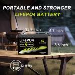 GREENOE 12V 100Ah LiFePO4 Battery Group 31 With Built-in 100A BMS,15000 Deep Cycles Rechargeable Lithium Battery Prefect for Solar System, Rvs, Marine, Vans, Trailer, Backup