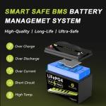 GREENOE 12V 100Ah LiFePO4 Battery Group 31 With Built-in 100A BMS,15000 Deep Cycles Rechargeable Lithium Battery Prefect for Solar System, Rvs, Marine, Vans, Trailer, Backup