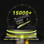 GREENOE 12V 100Ah LiFePO4 Battery Group 31 With Built-in 100A BMS,15000 Deep Cycles Rechargeable Lithium Battery Prefect for Solar System, Rvs, Marine, Vans, Trailer, Backup