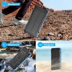 Saraupup Solar Charger Power Bank 49800mAh Wireless Portable Phone Charger, 22.5W QC3.0 Fast Charging Built in 4 Cables with USB C 6 Outputs & 2 Inputs for Cell Phone