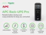 APC 1500VA UPS Battery Backup & Surge Protector, Backup Battery Power Supply with AVR, Dataline Protection, BN1500M2R (Renewed)