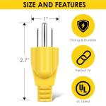 Dreyoo 1 Pack Neutral Ground Bonding Plug for Portable Inverter Generator, Grounding Plug Surge Protector Generator with Floating Neutral on RV, Motorhome, Camper for Open Ground Error (Yellow)