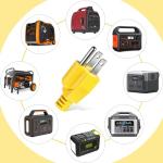 Dreyoo 1 Pack Neutral Ground Bonding Plug for Portable Inverter Generator, Grounding Plug Surge Protector Generator with Floating Neutral on RV, Motorhome, Camper for Open Ground Error (Yellow)