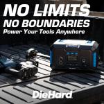 DieHard Portable Power Station 1000-Watt (2000-Watt Peak) - Quiet, Lightweight Solution for Home Backup, Weather Emergencies, Outdoor Recreation, Jobsite