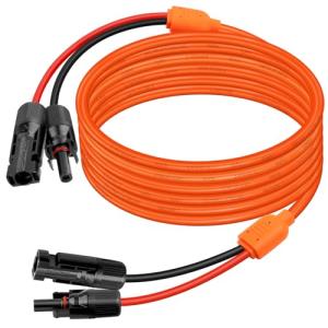 XRDS -RF Solar Extension Cable 20FT, 14AWG Tinned Copper with Solar Panel Connectors, 10AWG Red & Black Branch Wires, Heavy Duty Outdoor Power Cord for RV, Inverter, Generator, Off-Grid System