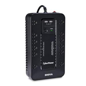 CyberPower ST900U Standby UPS System, 900VA/500W, 12 Outlets, 2 USB Charging Ports, Compact, Black