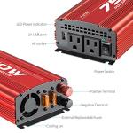 POTEK 750W Power Inverter DC 12V to AC 115V Car Converter with 2A USB Charging Port