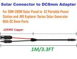 Solar ConnectorsTo DC7909, DC8020 Adapter Perfectly Solar Connector, Compatibility with Jackery Portable Power Station, Solar Panel Extension Cable, 12AWG Heavy Wire