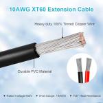 10AWG 35FT XT60 Extension Cable 2 3 5 10 15 20 25 30 35 40 50 75 100FT XT60 Female to Male Connector for Portable Power Station Solar Panel RC Battery