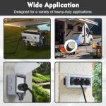 Yomiuwo NEMA L14-30P Locking Plug, 30 Amp 125/250V Twist Lock Male Plug, 3 Pole 4 Wire Grounding, Industrial Heavy Duty Generator Adapter, UL Listed (Black/White, 1 Pack)