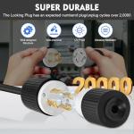 Yomiuwo NEMA L14-30P Locking Plug, 30 Amp 125/250V Twist Lock Male Plug, 3 Pole 4 Wire Grounding, Industrial Heavy Duty Generator Adapter, UL Listed (Black/White, 1 Pack)