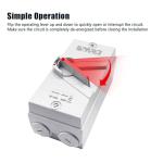 Meyffon 20A 440V Enclosed Motor Disconnect Switch 3 Pole Safety Isolation Switch IP65 3 Phase Disconnect Breaker Box 20 Amp for Generator Welding Food Processing