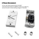 Meyffon 20A 440V Enclosed Motor Disconnect Switch 3 Pole Safety Isolation Switch IP65 3 Phase Disconnect Breaker Box 20 Amp for Generator Welding Food Processing
