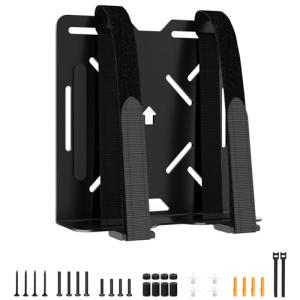 Universal Wall and VESA Mount for Micro PC, UPS Units, WiFi Router, Cable Modem and Other Electronic Devices Adjustable Strap Mount Bracket for Dell HP Lenovo Mini PC Mounted Behind The TV or Monitor