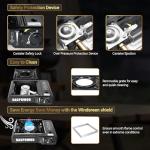 Propane or Butane Stove Dual Fuel Stove Portable Camping Stove with Carrying Case&Windblocker, 10,000 BTU Butane Propane Stove, Automatic Ignition for Emergency Preparedness Kit (Fuel Not Included)