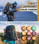 BytePower SolarCharger Power Bank 20000mAh, Portable Solar Pone Charger with Compass,Carabiner, Whistle,Flashlights,Solar Panel Charger,Camping Gear Accessory (Blue)