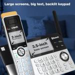 VTech IS8151-3 Super Long Range 3 Handset DECT 6.0 Cordless Phone for Home with Answering Machine, 2300 ft Range, Call Blocking, Bluetooth, Headset Jack, Power Backup, Intercom, Expandable to 12 HS