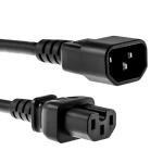 CablesAndKits - AC Power Cord Extension 10ft (3m) - C14 to C15-15A/250V, 14 AWG Power Cord - Heavy-Duty Power Cable for PDU, UPS, Electronics, Network and Data Center Needs - (Black)